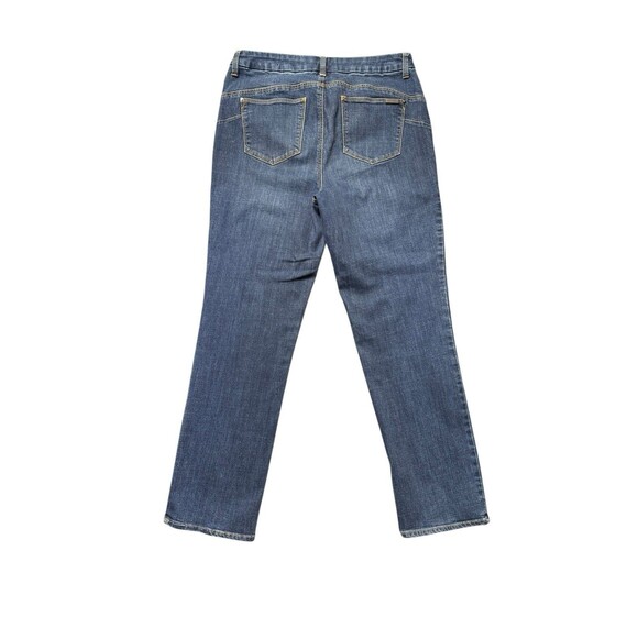The So Lifting Slim Leg By Chico’s Jeans 1 Short 8 Blue Mid Rise Stretch Denim - Picture 2 of 9